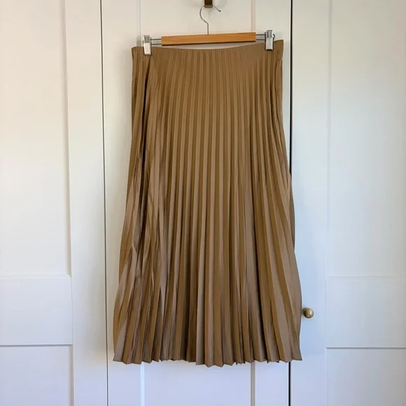 J. Crew Gwyneth A-Line Pleated Camel/Tan Skirt | S - Picture 3 of 6